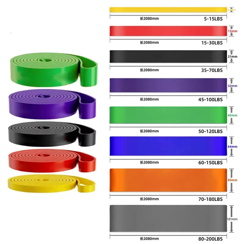 20~220Lbs Fitness Resistance Bands Yoga Pilates Accessories Home Gym Equipment Taekwondo Gym Bodybuilding Agility Training Sport