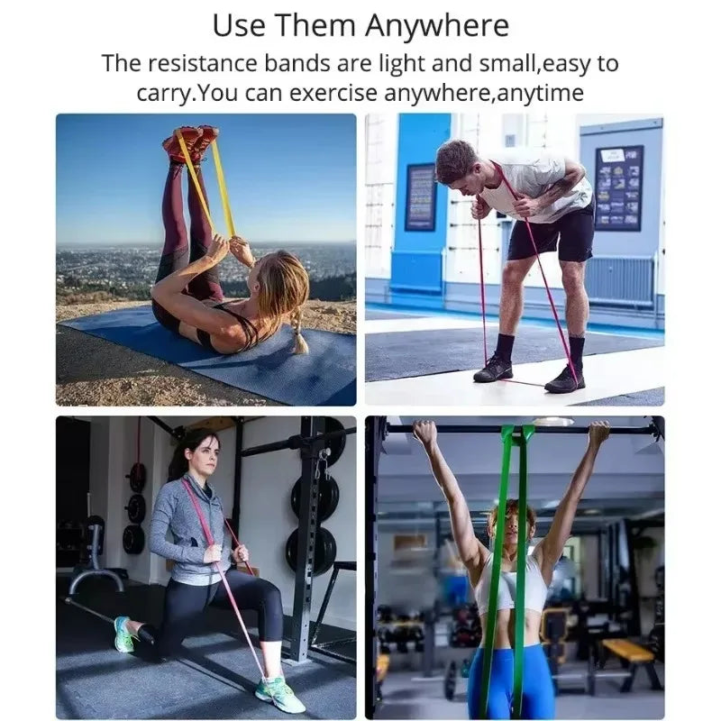 20~220Lbs Fitness Resistance Bands Yoga Pilates Accessories Home Gym Equipment Taekwondo Gym Bodybuilding Agility Training Sport