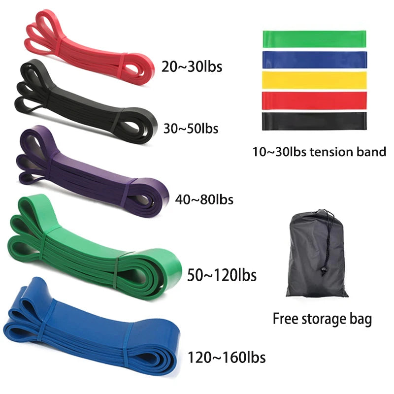 20~220Lbs Fitness Resistance Bands Yoga Pilates Accessories Home Gym Equipment Taekwondo Gym Bodybuilding Agility Training Sport